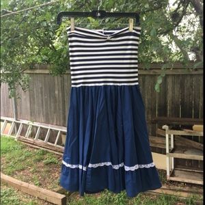 Navy and white pinup/rockabilly dress